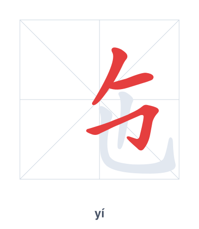 Stroke order practice for 㐌 - yí