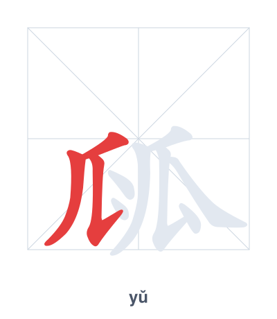 Stroke order practice for 㼌 - yǔ