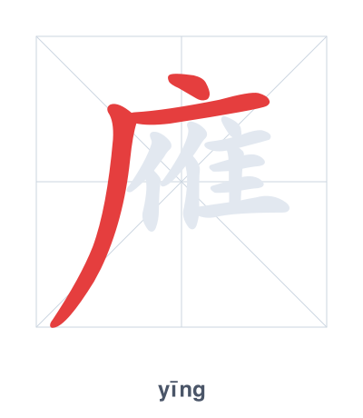Stroke order practice for 䧹 - yīng
