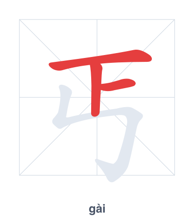 Stroke order practice for 丐 - gài