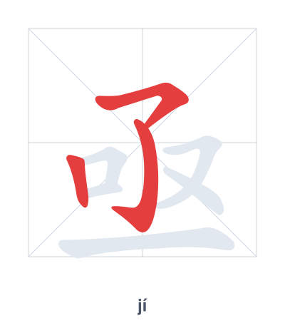Stroke order practice for 亟 - jí