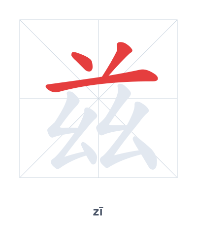 Stroke order practice for 兹 - zī