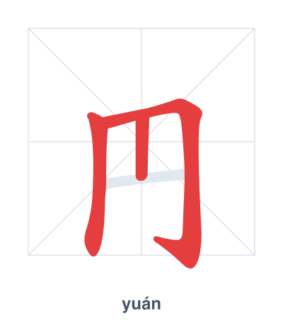 Stroke order practice for 円 - yuán
