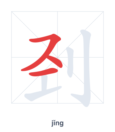 Stroke order practice for 刭 - jǐng