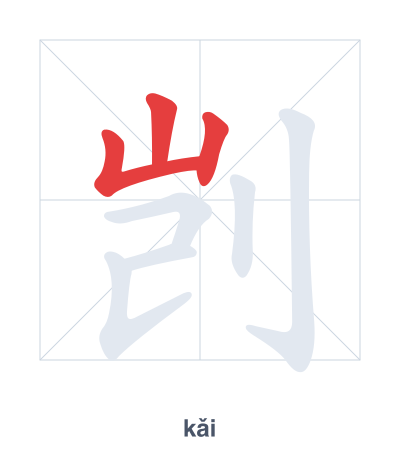 Stroke order practice for 剀 - kǎi