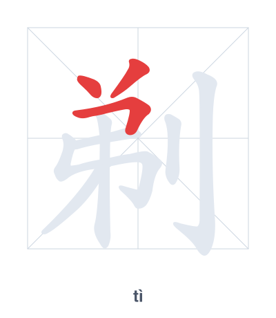 Stroke order practice for 剃 - tì