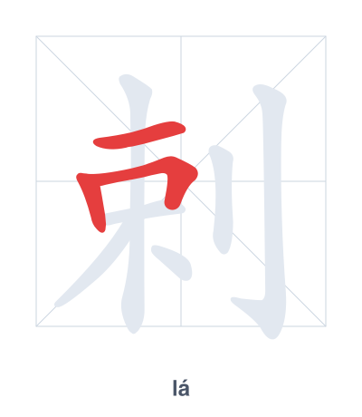 Stroke order practice for 剌 - lá