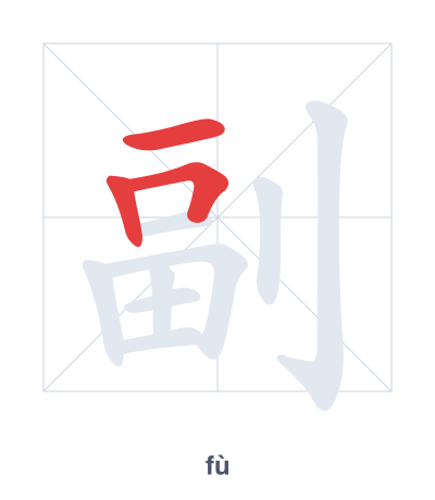 Stroke order practice for 副 - fù