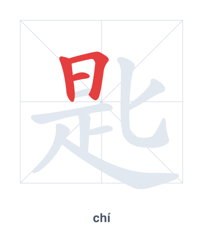 Stroke order practice for 匙 - chí