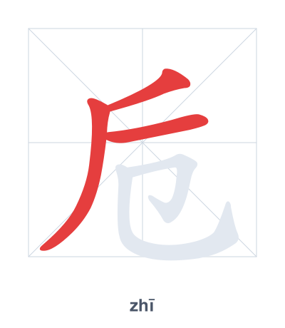 Stroke order practice for 卮 - zhī