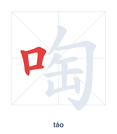 Stroke order practice for 啕 - táo