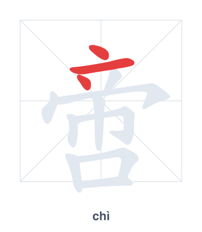 Stroke order practice for 啻 - chì