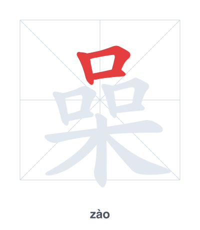 Stroke order practice for 喿 - zào
