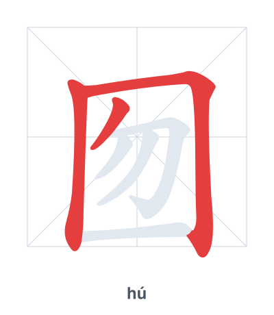 Stroke order practice for 囫 - hú