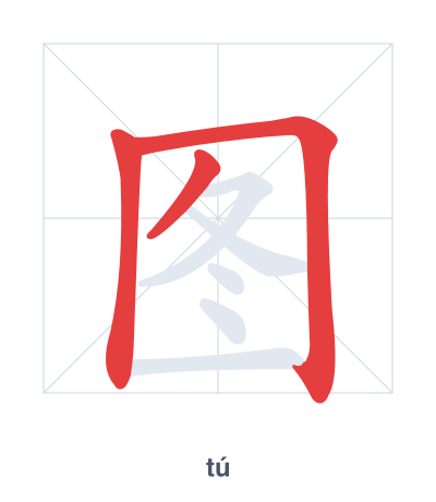Stroke order practice for 图 - tú