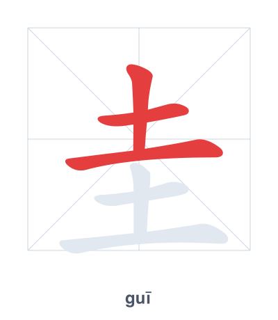 Stroke order practice for 圭 - guī
