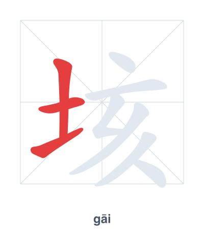 Stroke order practice for 垓 - gāi
