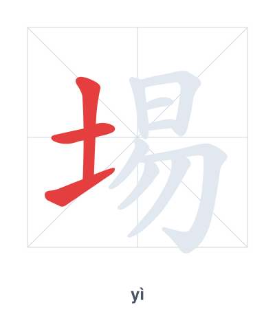 Stroke order practice for 埸 - yì