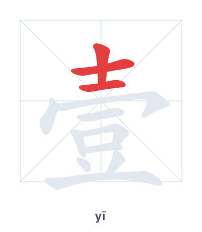 Stroke order practice for 壹 - yī