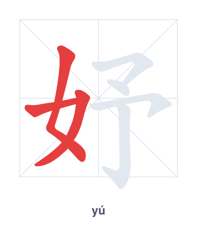 Stroke order practice for 妤 - yú