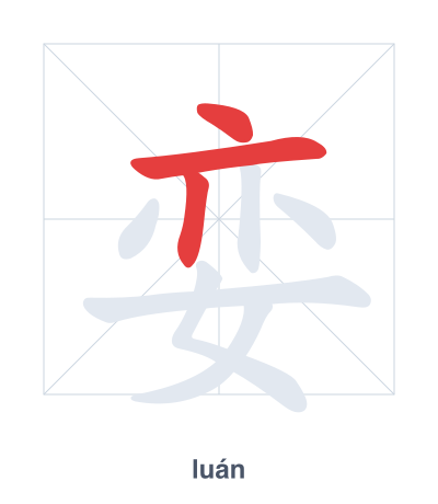 Stroke order practice for 娈 - luán