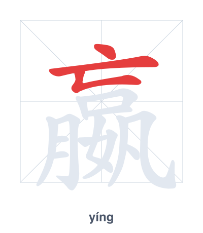 Stroke order practice for 嬴 - yíng