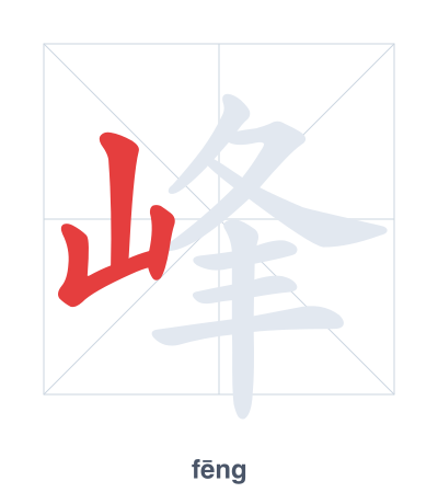 Stroke order practice for 峰 - fēng