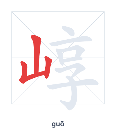 Stroke order practice for 崞 - guō
