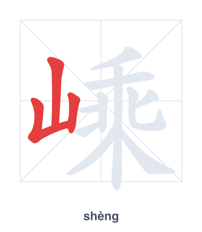 Stroke order practice for 嵊 - shèng