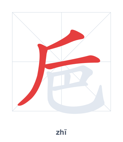 Stroke order practice for 巵 - zhī