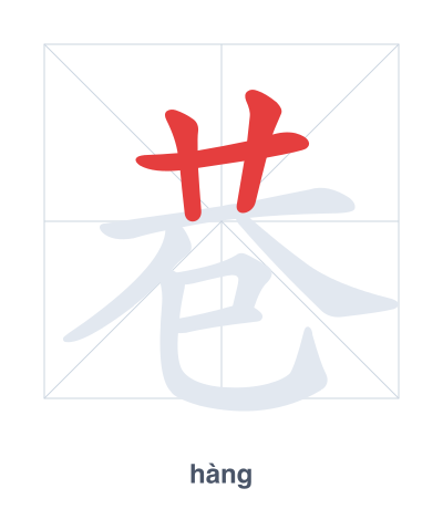 Stroke order practice for 巷 - hàng