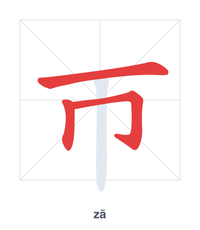 Stroke order practice for 帀 - zā