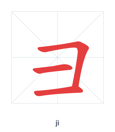 Stroke order practice for 彐 - jì