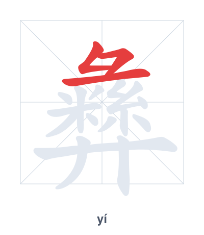 Stroke order practice for 彝 - yí