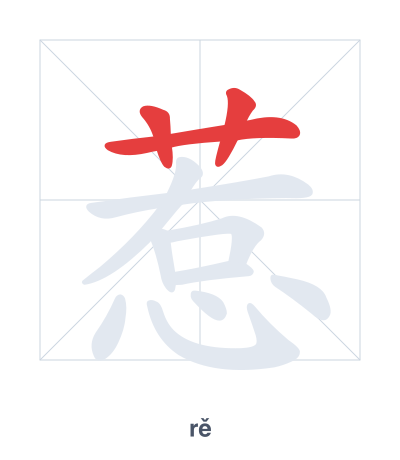 Stroke order practice for 惹 - rě