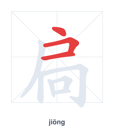 Stroke order practice for 扃 - jiōng