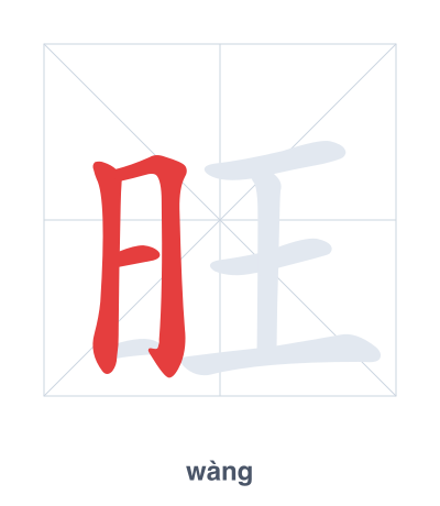 Stroke order practice for 旺 - wàng