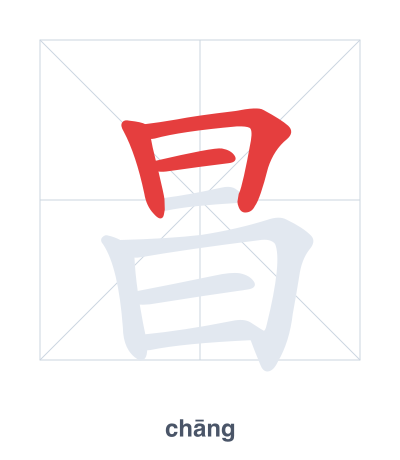 Stroke order practice for 昌 - chāng