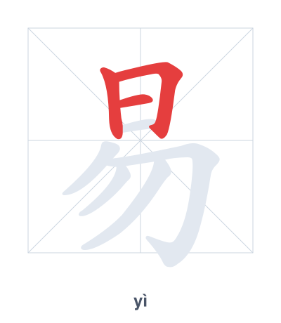Stroke order practice for 易 - yì
