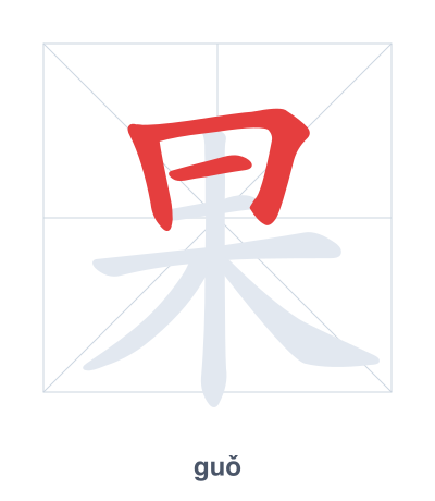 Stroke order practice for 果 - guǒ