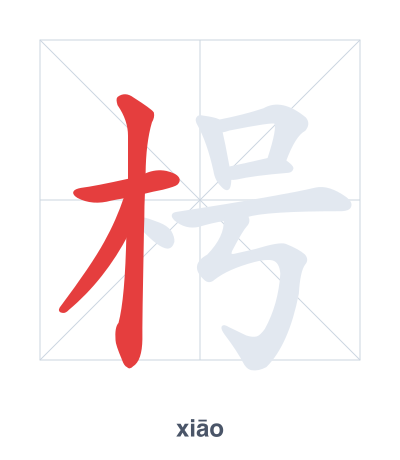 Stroke order practice for 枵 - xiāo