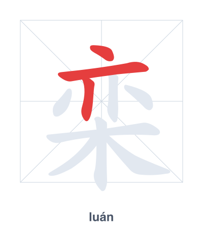 Stroke order practice for 栾 - luán