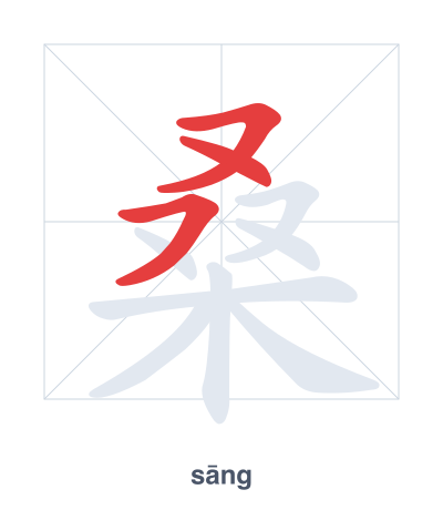 Stroke order practice for 桑 - sāng