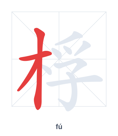 Stroke order practice for 桴 - fú