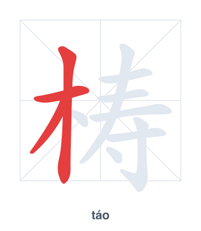 Stroke order practice for 梼 - táo