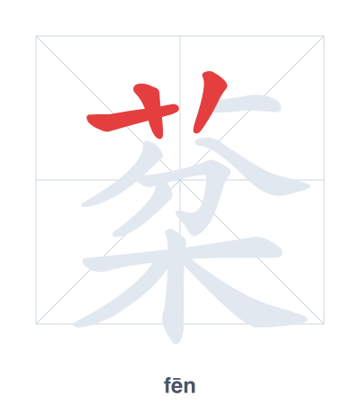 Stroke order practice for 棻 - fēn