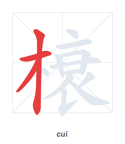 Stroke order practice for 榱 - cuī