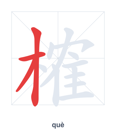 Stroke order practice for 榷 - què
