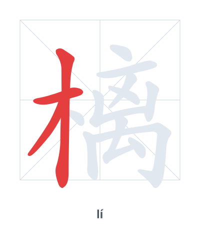 Stroke order practice for 樆 - lí