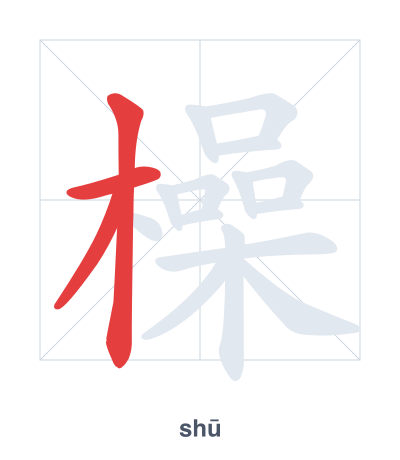 Stroke order practice for 橾 - shū